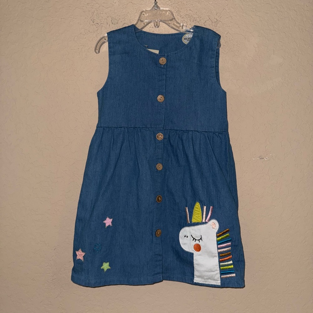 Girls Adorable Unicorn Denim Dress Summer
 🩷BNWT🩷